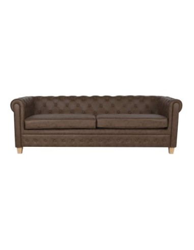 Sofa Poliester Madera 216x78x70 3 Plazas Marron