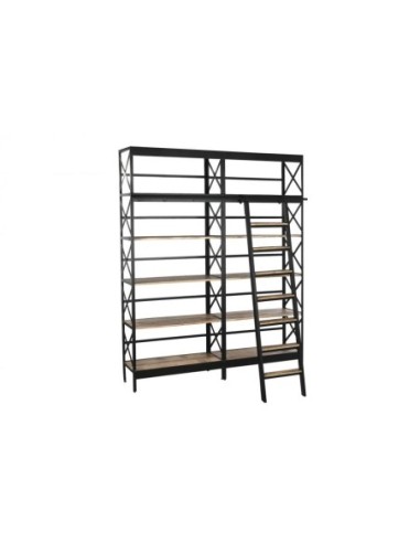 Estanteria Metal Mango 180x35x220 Escalera Negro