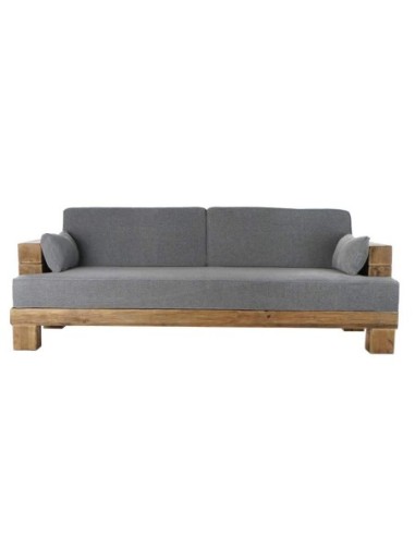 Sofa Madera Reciclada Poliester 224x95x82 Gris