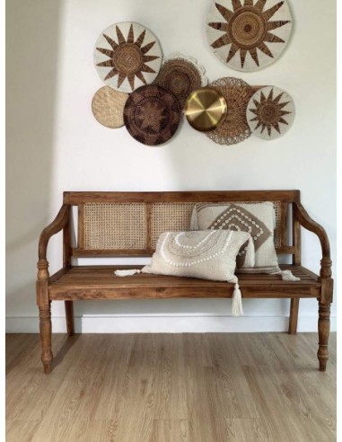 Banco Caobilla Ratan 150x52x87