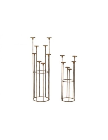 Portavela Set 2 Metal 38x38x110 Cobrizo