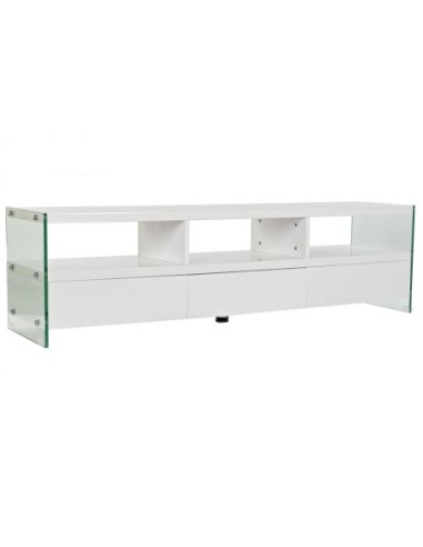 Mueble Tv Mdf Cristal 160x40x45 Blanco