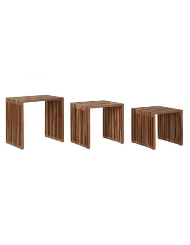 Mesita Auxiliar Set 3 Teca 40x40x40 13,00 Natural