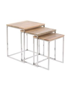 Mesita Auxiliar Set 3 Acero...