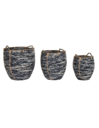 Cesta Set 3 Ratan 52x52x60 Negro