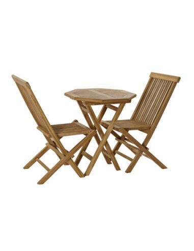 Mesa Set 3 Teca 60x60x75 2 Sillas...