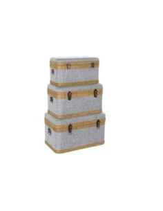 Baul Set 3 Poliester Madera...