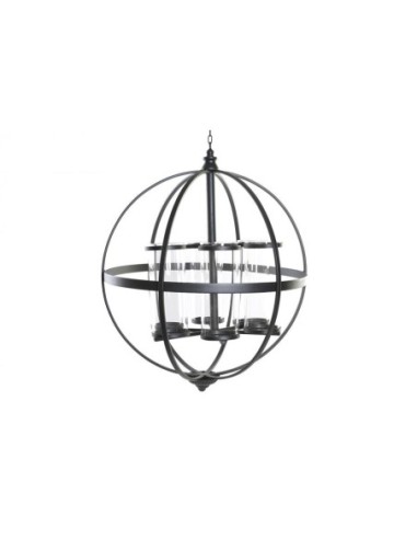 Portavela Metal Cristal 60x60x73 Negro