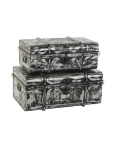 Baul Set 2 Metal 68x42x31 Gris