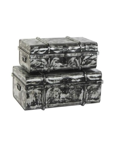 Baul Set 2 Metal 68x42x31 Gris