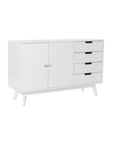 Buffet Paulownia Mdf 100x35x65,5 4 Caj Blanco