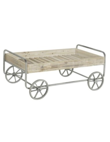 Carro Abeto Metal 110x67x46 Carro Rustico Natural