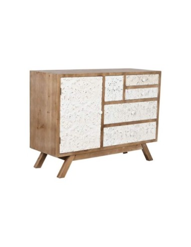 Cajonera Abeto Mdf 106x38x78,5 Tallado Natural