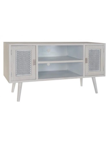 Mueble Tv Madera Mdf 110x41x61 Blanco