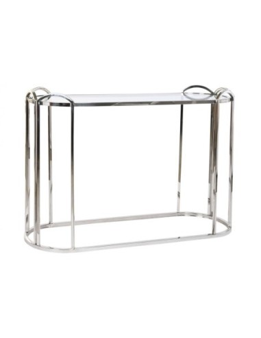 Consola Metal Cristal 115,5x36,5x78 Plateado