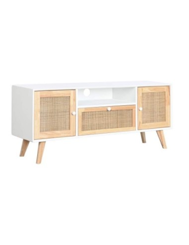 Mueble Tv Paulownia Ratan 120x30x50 Blanco