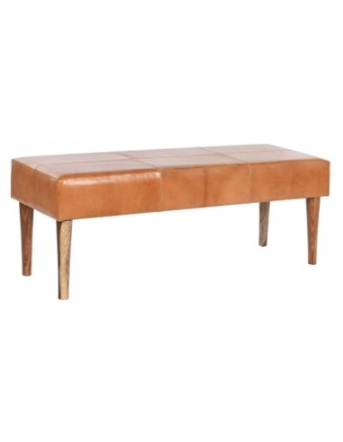 Descalzadora Piel Madera 122x41x46 Camel