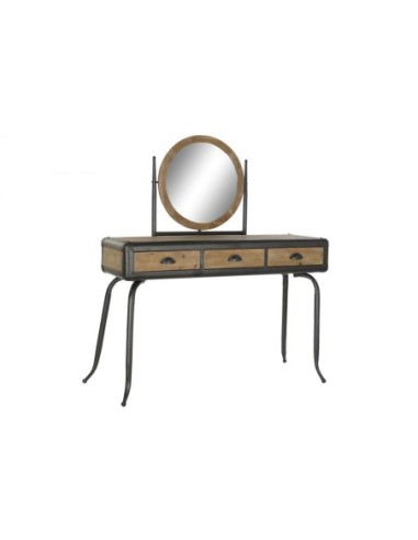 Tocador Abeto Metal 130x44x136 Negro