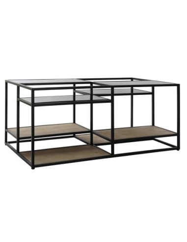 Mesa Centro Metal Madera 120x60x50 Negro