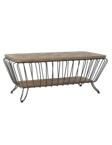 Mesa Centro Pino Metal 125x64x51 Marron