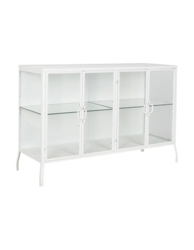 Buffet Metal Cristal 120x40x81 Blanco