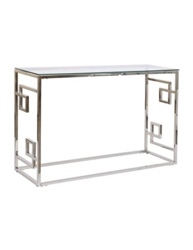 Consola Metal Cristal 120x40x78 Plateado