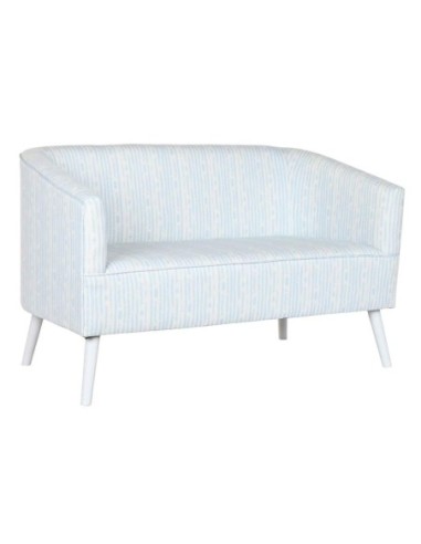 Sofa Poliester Metal 130x68x78 Rayas Azul Celeste