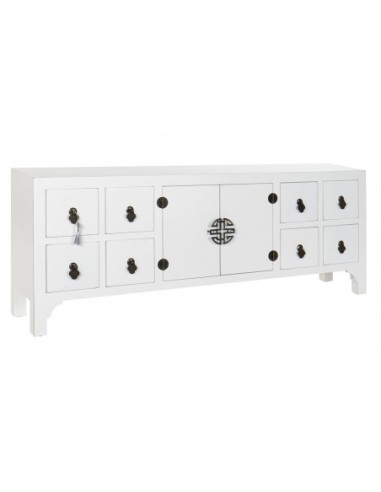 Mueble Tv Abeto Mdf 130x24x51 Oriental Blanco