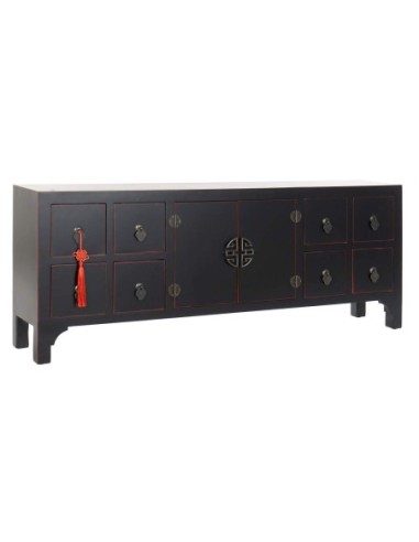 Mueble Tv Abeto Mdf 130x24x51 Oriental Negro