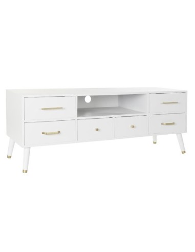 Mueble Tv Mdf Metal 140x40x52 Blanco