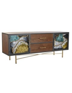 Mueble Tv Metal Cristal...