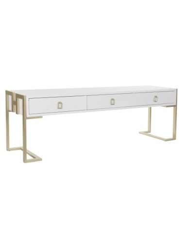 Mesa Centro Madera Metal 150x36x48 Blanco