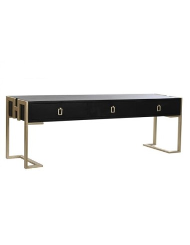 Mesa Centro Madera Metal 150x36x48 Negro