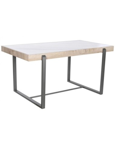 Mesa Comedor Metal Piedra Sinterizada 150x85x75