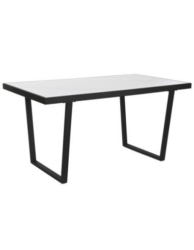 Mesa Comedor Metal Piedra Sinterizada 150x80x75