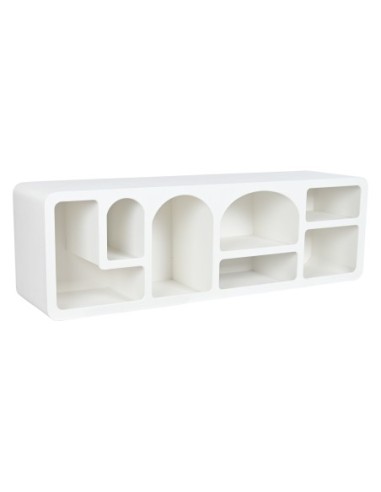 Mueble Tv Abeto Mdf 160x40x50 Rugoso Blanco