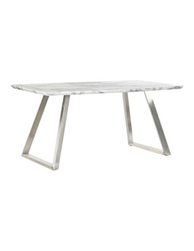 Mesa Comedor Mdf Acero 160x90x76 Blanco