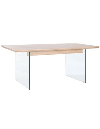 Mesa Comedor Mdf Cristal 180x90x76 12 Mm, Natural