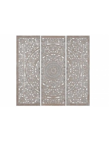 Cabecero Cama Set 3 Mdf 180x3,5x180 Mandala Gris