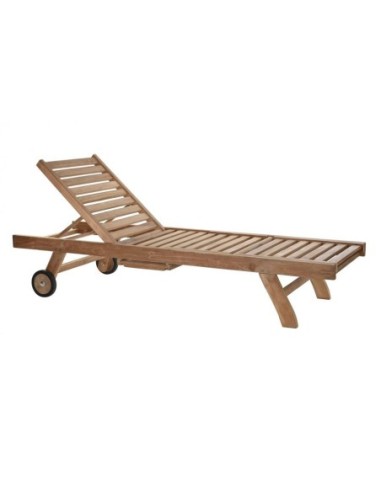 Tumbona Teca 200x65x36 Ruedas Bandeja...