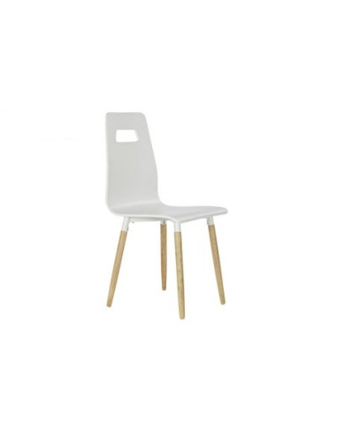 Silla Caucho Madera 43x50x88 Blanco (Pack De 4 Uds)