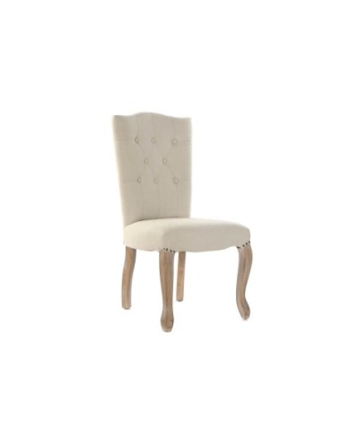 Silla Lino Rubberwood 51x47,5x101 Tirador Beige (Pack De 2 Uds)