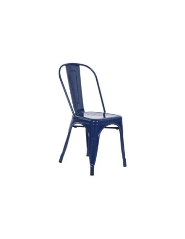 Silla Metal 45x48x86 Apilable Azul (Pack De 4 Uds)