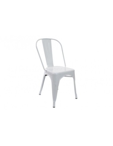 Silla Metal 45x48x86 Apilable Blanco (Pack De 4 Uds)