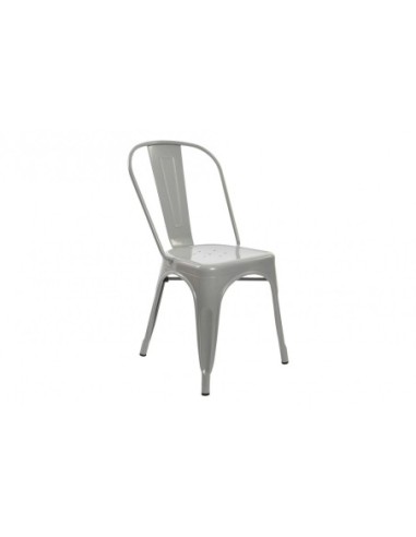 Silla Metal 45x48x86 Apilable Gris (Pack De 4 Uds)