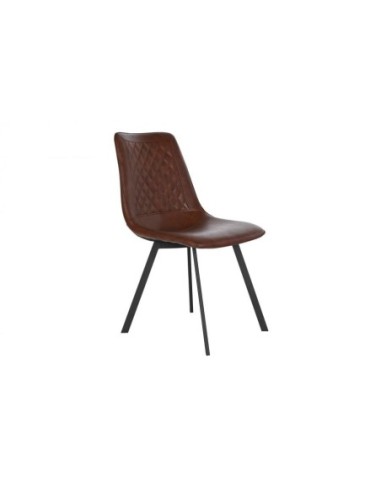 Silla Metal Pu 63x49x85 Marron Oscuro  (Pack De 4 Uds)