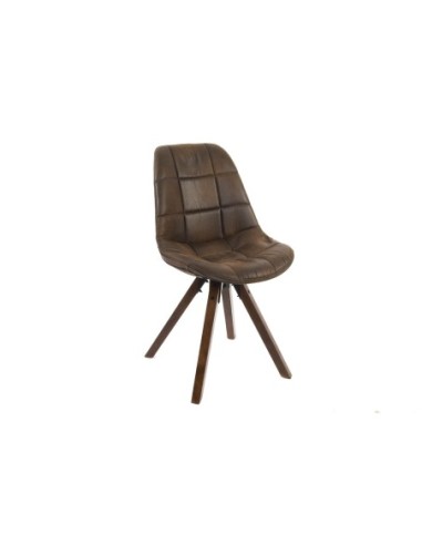 Silla Poliester Madera 47x55x85 Natural Marron (Pack De 2 Uds)