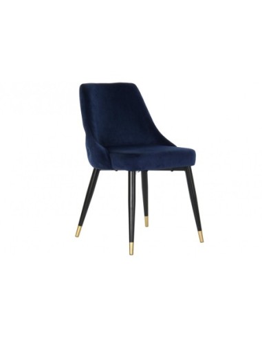 Silla Poliester Metal 52,5x57x85,5 Terciopelo Azul (Pack De 2 Uds)