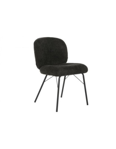 Silla Poliester Metal 52x60x80 Boucle Negro (Pack De 2 Uds)