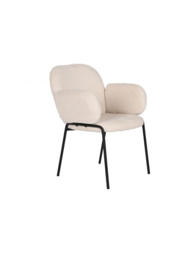 Silla Poliester Metal 60x62x84 Boucle Crema (Pack De 2 Uds)